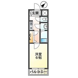 メゾン愛荘 1Kの間取図画像