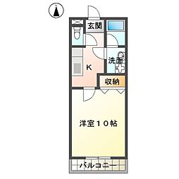 メゾン・ド・ソレイユ 1Kの間取図画像