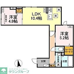 東武伊勢崎線 東向島駅 徒歩9分の賃貸アパート 1階2LDKの間取り
