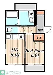 都営新宿線 東大島駅 徒歩14分の賃貸マンション 4階1DKの間取り