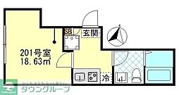 ブローテ四ツ木 2階1Kの間取り