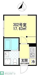 ブローテ四ツ木 2階1Kの間取り