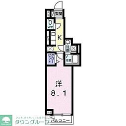 スアヴィス舎人 2階1Kの間取り