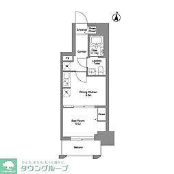 クラリティア綾瀬 7階1DKの間取り