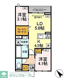 (仮)D-ROOM白鳥4丁目 3階2LDKの間取り