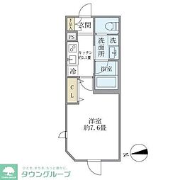 ミューズ新小岩 1階1Kの間取り