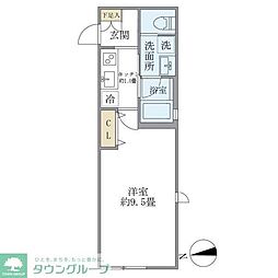 ミューズ新小岩 3階1Kの間取り
