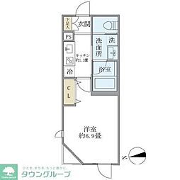 ミューズ新小岩 4階1Kの間取り