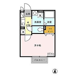 グレース青戸 1階1Kの間取り