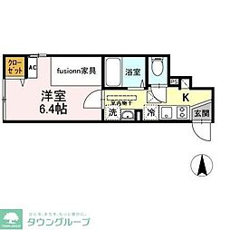 JR常磐線 亀有駅 徒歩10分の賃貸アパート 1階1Kの間取り