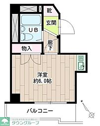 エスパッソ綾瀬 4階1Kの間取り