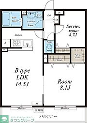 リブリ・カトル アルブル 3階1SLDKの間取り