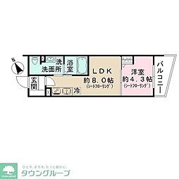 Ｊブラン西新井 102 1階1LDKの間取り