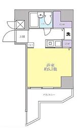 コスモ亀有V 10階1Kの間取り