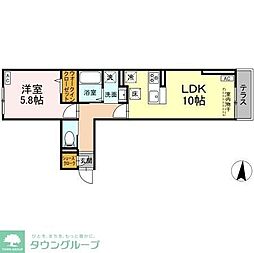 セレスティア加賀 1階1LDKの間取り