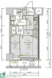 ミライズ新小岩マーロ 6階2Kの間取り