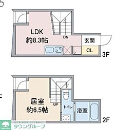 東京メトロ銀座線 浅草駅 徒歩7分の賃貸マンション 3階1LDKの間取り