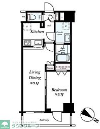 GENOVIA王子神谷skygarden 3階2Kの間取り