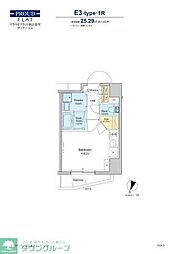 東京メトロ千代田線 西日暮里駅 徒歩7分の賃貸マンション 4階ワンルームの間取り