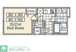 Ｒｅｖｅ　Ｒｅｓｉｄｅｎｃｅ　駒込 2階1Kの間取り