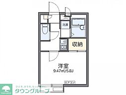 レオパレスネオ 3階1Kの間取り