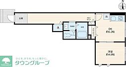 東京メトロ千代田線 綾瀬駅 徒歩10分の賃貸アパート 1階1DKの間取り