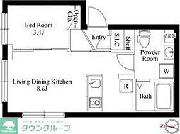 CASA PIAZZA 浅草本所 3階1LDKの間取り