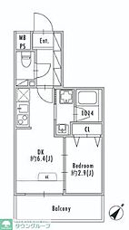 GRAN PASEO 押上II 2階1DKの間取り