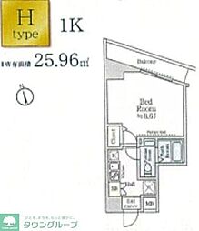 アイルイマージュ押上イースト 1階1Kの間取り
