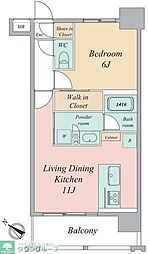 グランカーサ曳舟 7階1LDKの間取り