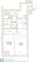 都営新宿線 菊川駅 徒歩8分の賃貸マンション 3階1DKの間取り