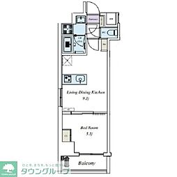 ドムス・スタイル森下 7階1LDKの間取り