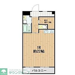 Ｋｉｔａｋｏｉｗａ　ＹＭ　ｇａｒｄｅｎ 4階ワンルームの間取り