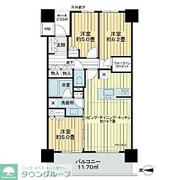 シティタワー金町　タワー棟 6階3LDKの間取り