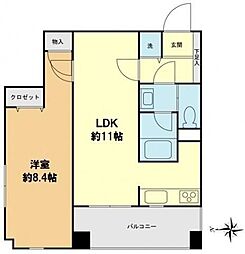 スカイグランデ京成小岩 7階1LDKの間取り