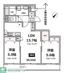 仮称）メゾン・ド・ソレイユ 3階2LDKの間取り