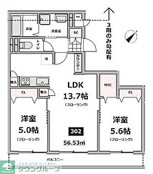 仮称）メゾン・ド・ソレイユ 2階2LDKの間取り