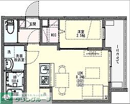 ＫＬＥＩＳ高砂 2階1LDKの間取り