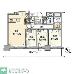 JR総武線 平井駅 徒歩2分の賃貸マンション 27階3LDKの間取り