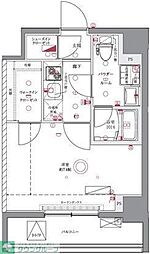 JR総武線 亀戸駅 徒歩10分の賃貸マンション 6階1Kの間取り