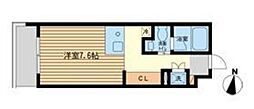 都営新宿線 西大島駅 徒歩2分の賃貸マンション 7階1Kの間取り