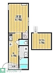 LOSA 1Kの間取図画像