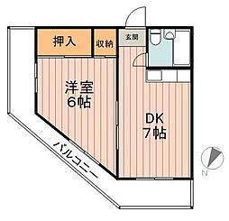 KODAヒルズ 1DKの間取図画像