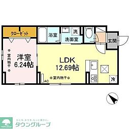 サイドコート 1LDKの間取図画像