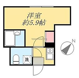 クレスト立石 1Kの間取図画像