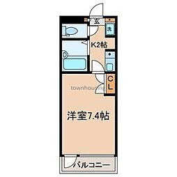 リバーフロントプラザ 1Kの間取図画像