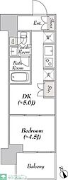 ウエリスアーバン水天宮前 1DKの間取図画像