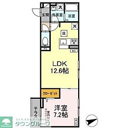 セレスティア柴又VI 1LDKの間取図画像
