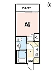 ラ・ルーチェ四ツ木 1Kの間取図画像