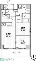 リテラス南千住サウス 2LDKの間取図画像